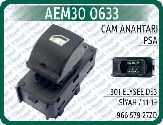 AEM 300633 Cam Anahtari P301 Elysee Ds3 Siyah   11-19